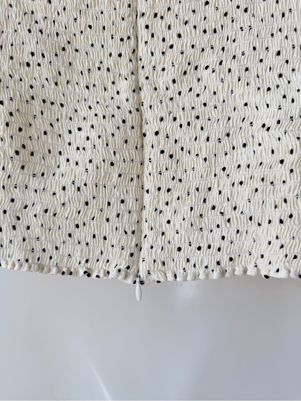 REFORMATION Nina Blouse Polka Dot Puff Sleeve Womens Top Size 4 Ivory Black - Picture 6 of 10